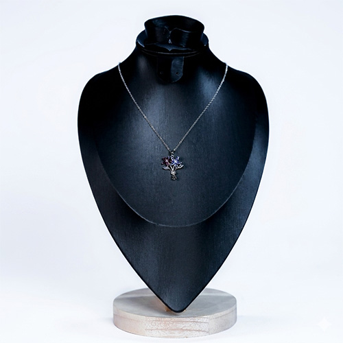 blossoming trio crystal bouquet necklace – aria collection