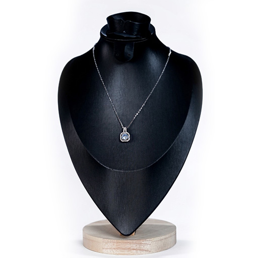 riviera square halo pendant necklace – aria collection