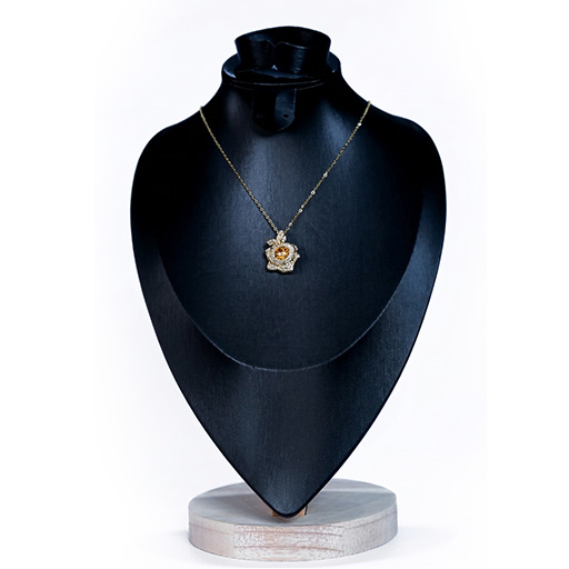 gilded amber rose pavé necklace – aria collection